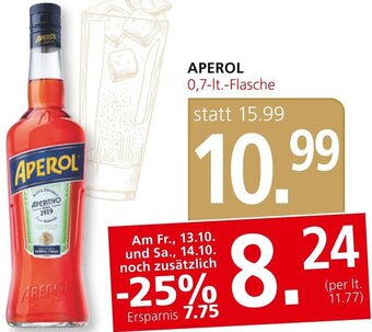 SPAR Gourmet APEROL 0,7-It.-Flasche Angebot