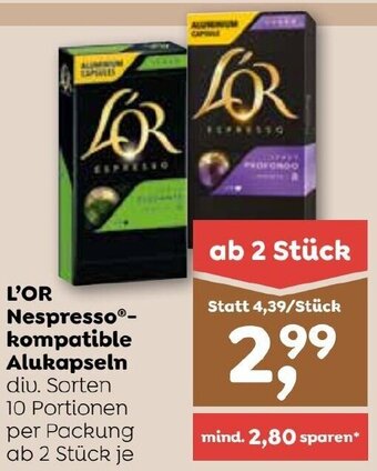 ADEG L'OR Nespresso kompatible Alukapseln Angebot