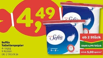 ADEG Softis Toilettenpapier 4-lagig 9 Rollen Angebot
