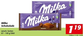 Nah&Frisch Milka Schokolade versch. Sorten 87 - 100 g-Tafel Angebot