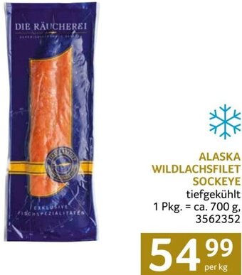 Transgourmet ALASKA WILDLACHSFILET SOCKEYE per kg Angebot