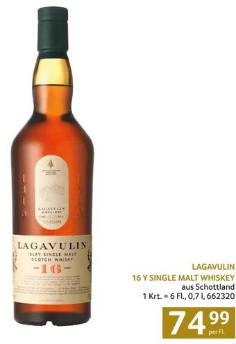 Transgourmet LAGAVULIN 16 Y SINGLE MALT WHISKEY per Fl. Angebot