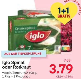 MPreis Iglo Spinat oder Rotkraut 400-600 g Angebot