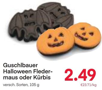 MPreis Guschlbauer Halloween Fleder-maus oder Kürbis versch. Sorten, 105 g Angebot