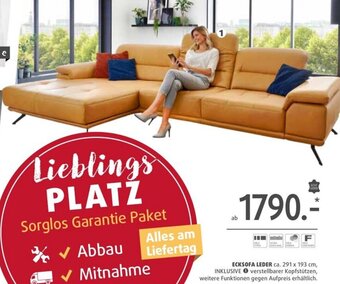 Polstermöbel Fischer ECKSOFA LEDER ca. 291 x 193 cm Angebot