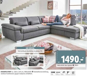 Polstermöbel Fischer ECKSOFA STOFF ca. 268 x 234 cm Angebot