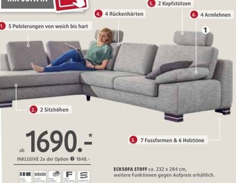 Polstermöbel Fischer ECKSOFA STOFF ca. 232 x 284 cm Angebot