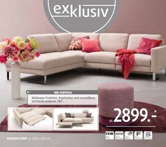 Polstermöbel Fischer ECKSOFA STOFF ca. 223 x 232 cm. Angebot