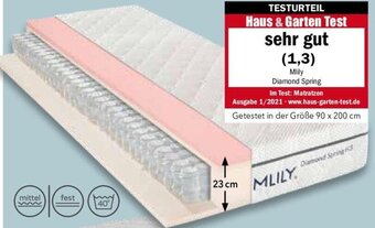 Matratzen Concord MLILY Taschenfederkern-Matratze Diamond Spring H3 H4 Angebot