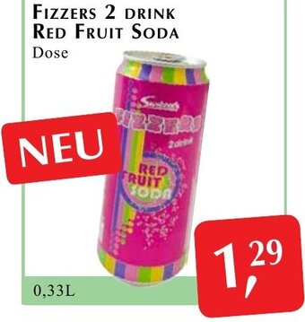 FIZZERS 2 DRINK RED FRUIT SODA Dose 0,33 L