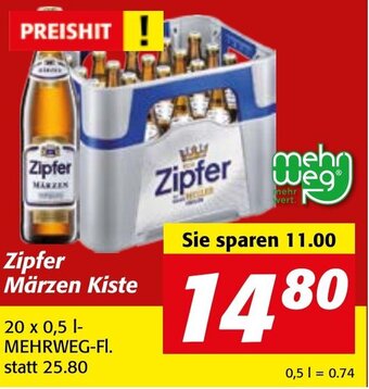 Strasser Markt Zipfer Märzen Kiste 20 x 0,5 l-MEHRWEG-FI. Angebot