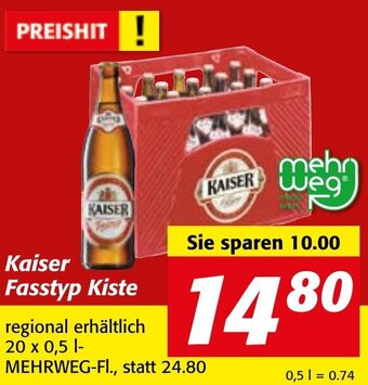 Strasser Markt Kaiser Fasstyp Kiste 20 x 0,5 l-MEHRWEG-FI Angebot