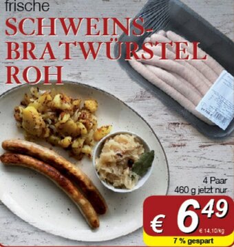 Wegschaider SCHWEINS BRATWÜRSTEL ROH 4 Paar 460 g jetzt nur Angebot