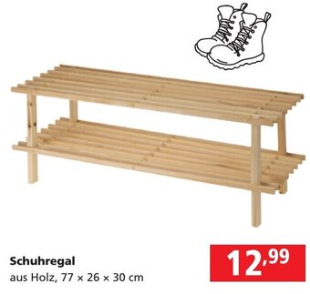 Pagro Diskont Schuhregal aus Holz, 77 x 26 x 30 cm Angebot