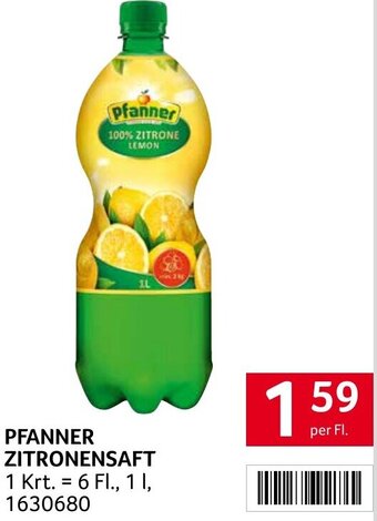 Transgourmet PFANNER ZITRONENSAFT per Fl. Angebot