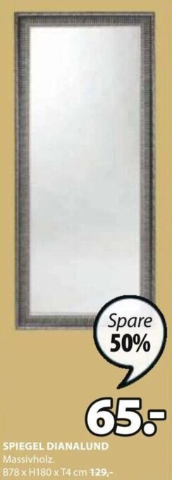 JYSK SPIEGEL DIANALUND Massivholz. B78 x H180 x T4 cm Angebot