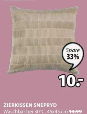 JYSK ZIERKISSEN SNEPRYD Waschbar bei 30°C. 45x45 cm Angebot