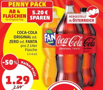 PENNY COCA-COLA Original od. Zero od. Fanta pro 2 Liter Flasche Angebot