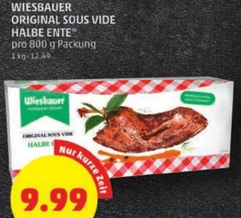 PENNY WIESBAUER ORIGINAL SOUS VIDE HALBE ENTE pro 800 g Packung Angebot