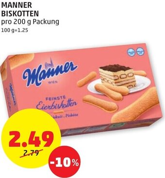PENNY MANNER BISKOTTEN pro 200 g Packung Angebot