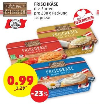 PENNY FRISCHKÄSE div. Sorten pro 200 g Packung Angebot