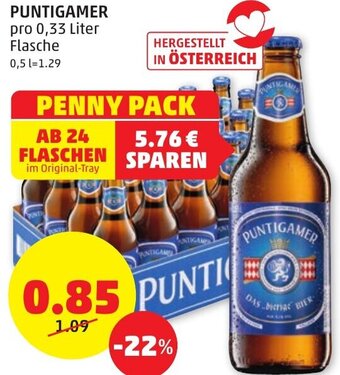 PENNY PUNTIGAMER pro 0,33 Liter Angebot