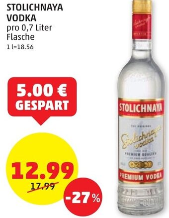 PENNY STOLICHNAYA VODKA pro 0,7 Liter Flasche Angebot