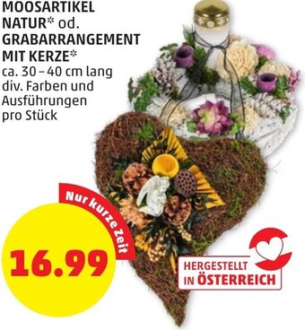 PENNY MOOSARTIKEL NATUR* od. GRABARRANGEMENT MIT KERZE Angebot
