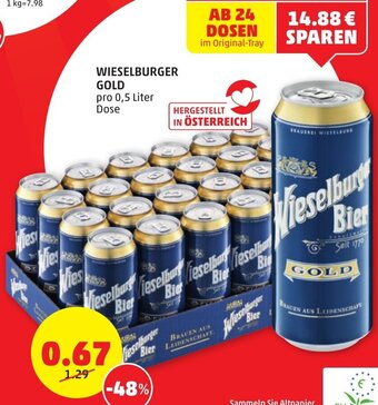 PENNY WIESELBURGER GOLD pro 0,5 Liter Dose Angebot