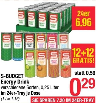Maximarkt S-BUDGET Energy Drink 0,25 Liter Angebot