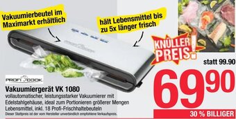 Maximarkt Vakuumiergerät VK 1080 Angebot