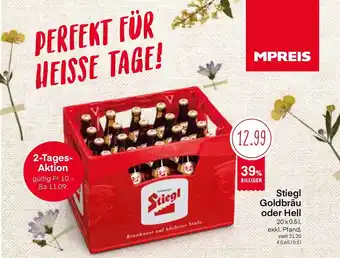 MPreis Stiegl Goldbräu Oder Hell 20x0,5 l Angebot