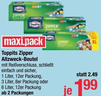 Maximarkt Toppits Zipper Allzweck-Beutel Angebot