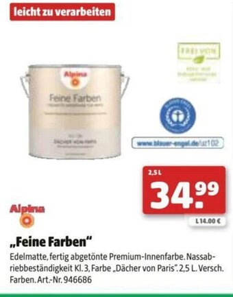 Hagebau Alpina Feine Farben Angebot