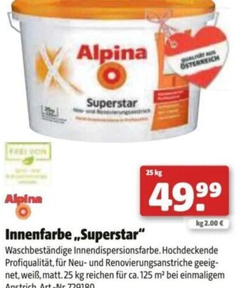 Hagebau Alpina Innenfarbe,,Superstar" Angebot