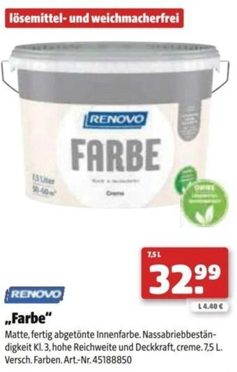Hagebau RENOVO ,,Farbe" Angebot