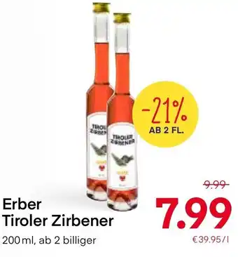 MPreis Erber Tiroler Zirbener 200ml Angebot