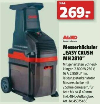 Hagebau Messerhäcksler ,,EASY CRUSH MH 2810" Angebot