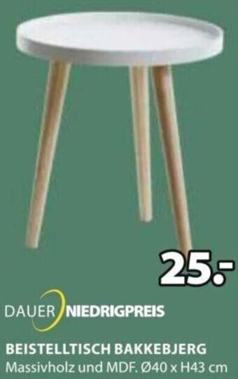 JYSK BEISTELLTISCH BAKKEBJERG Massivholz und MDF. Ø40 x H43 cm Angebot