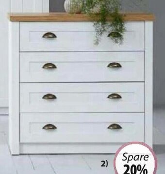 JYSK SERIE MARKSKEL Kommode. 4 Schubladen. B90 x H88 x T44 cm Angebot