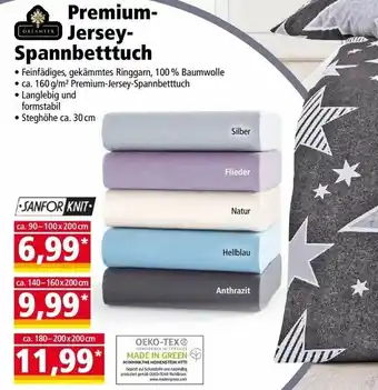 Norma Premium-Jersey-Spannbetttuch 180-200x200 cm Angebot