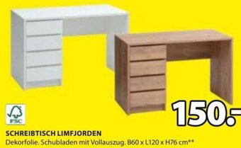 JYSK SCHREIBTISCH LIMFJORDEN B60 x L120 x H76 cm Angebot