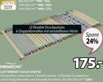 JYSK LATTENROST GOLD A40 FIX 90 x 190/200 cm Angebot