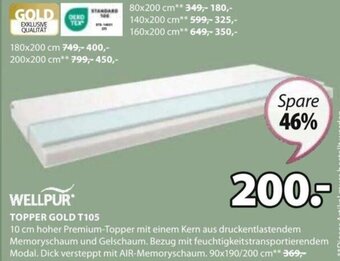 JYSK TOPPER GOLD T105 90x190/200 cm Angebot