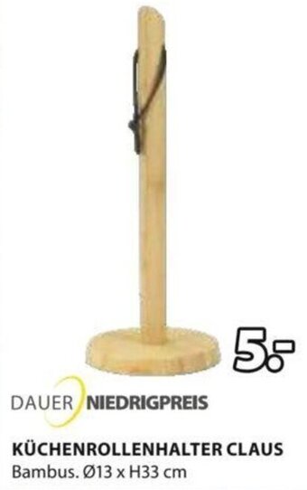 KÜCHENROLLENHALTER CLAUS Bambus. Ø13 x H33 cm