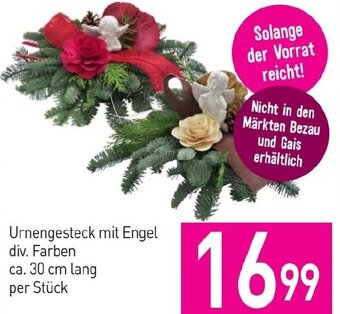 Sutterlüty Urnengesteck mit Engel div. Farben ca. 30 cm lang per Stück Angebot