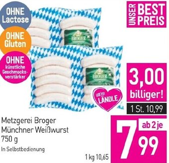 Sutterlüty Metzgerei Broger Münchner Weißwurst 750 g Angebot
