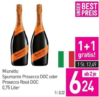 Sutterlüty Mionetto Spumante Prosecco DOC oder Prosecco Rosé DOC 0,75 Liter Angebot