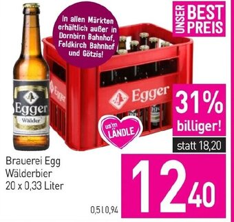 Sutterlüty Brauerei Egg Wälderbier 20 x 0,33 Liter Angebot