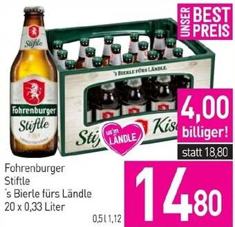 Sutterlüty Fohrenburger Stiftle 's Bierle fürs Ländle 20 x 0,33 Liter Angebot